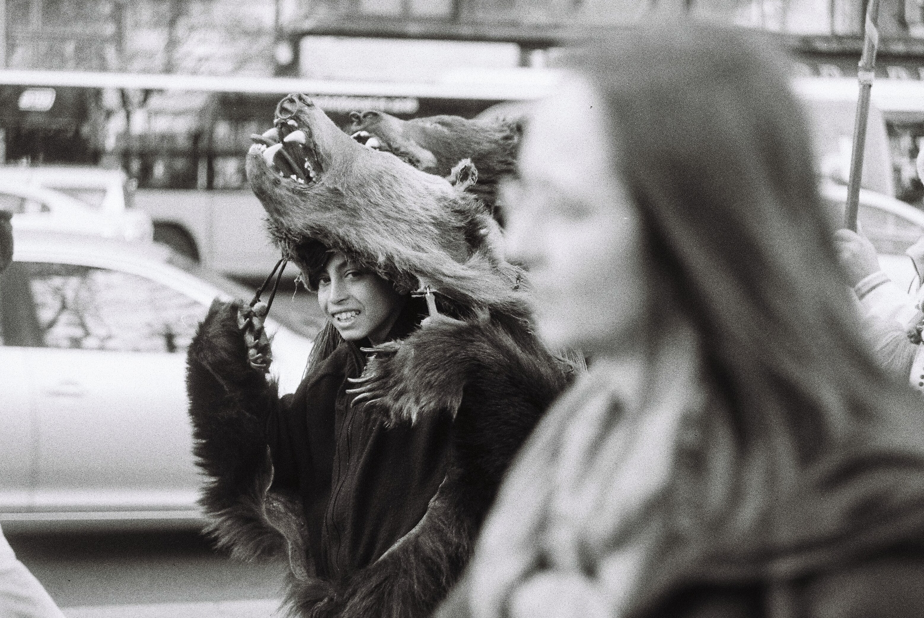 black and white figure, analog film photography